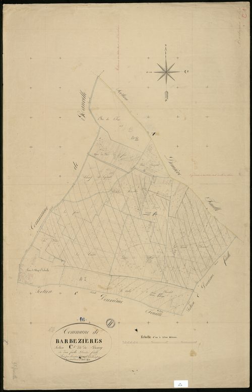 Barbezières - 3 P 27/6 - Section C dite du Bourg. Feuille 1.  | 1831