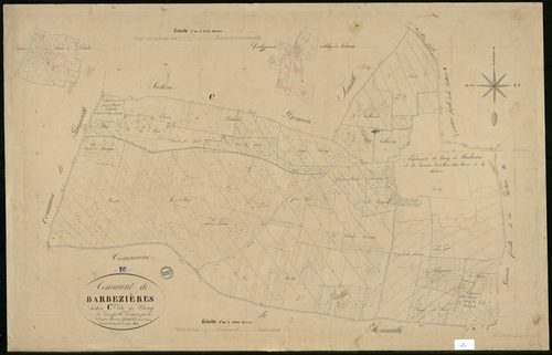 Barbezières - 3 P 27/7 - Section C dite du Bourg. Feuille 2-1.  | 1831