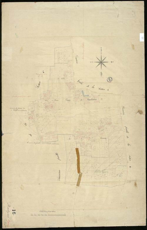 Barbezières - 3 P 27/8 - Section C dite du Bourg. Feuille 2-2.  | 1831