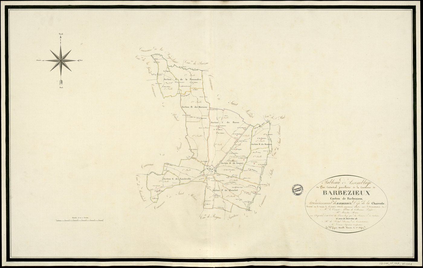 Barbezieux-Saint-Hilaire - 3 P 28/AC1 - Tableau d'assemblage  | 1812