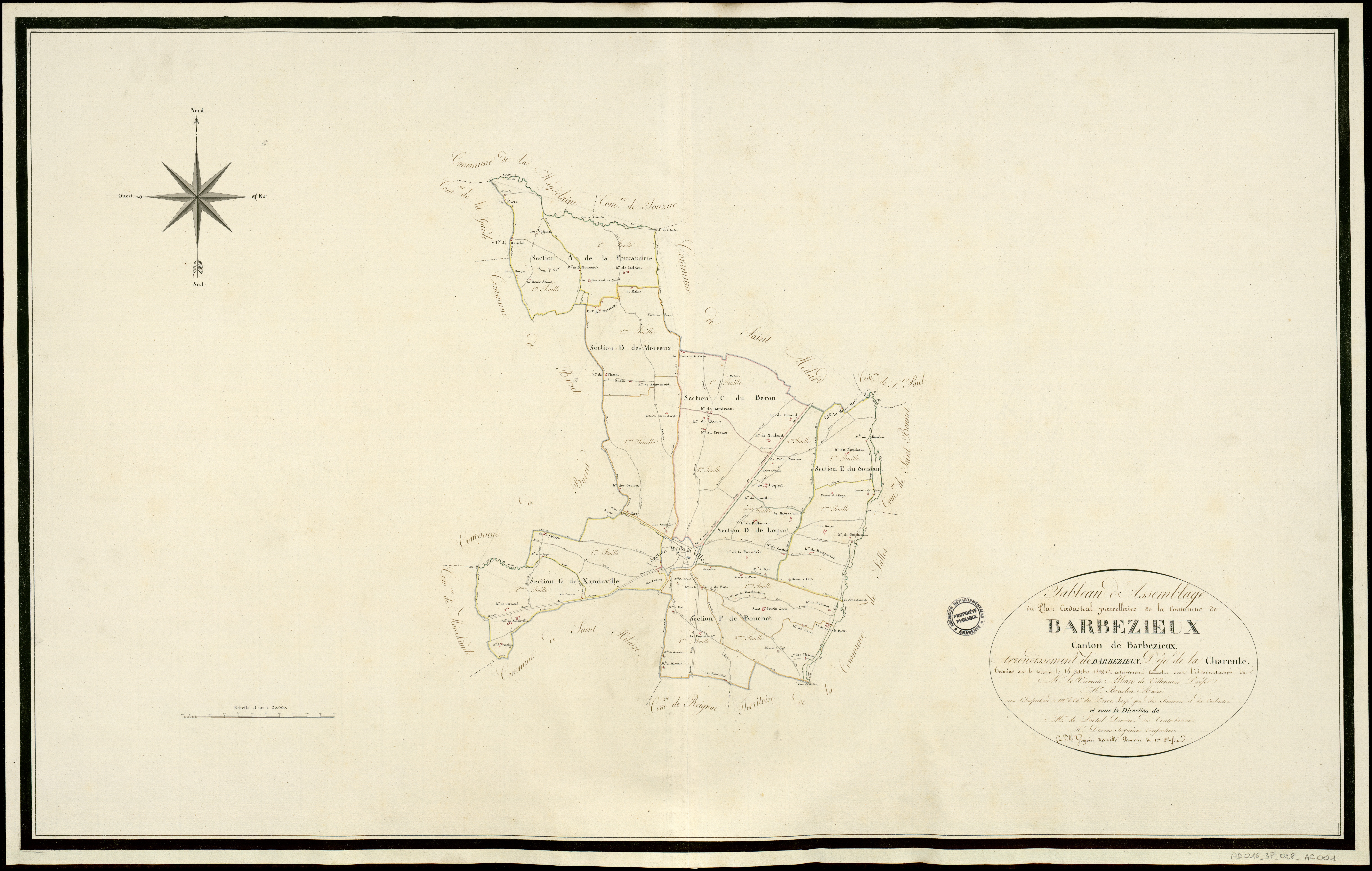 Barbezieux-Saint-Hilaire - 3 P 28/AC1 - Tableau d'assemblage  | 1812