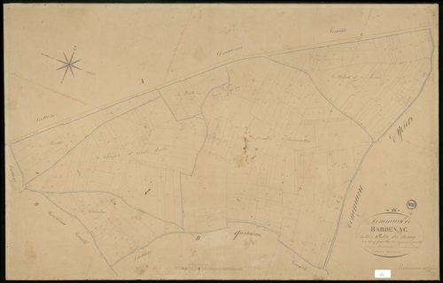 Bardenac - 3 P 29/10 - Section B dite du Bourg. Feuille 5.  | 1835
