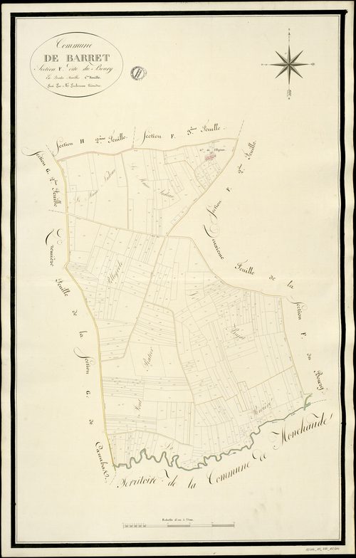 Barret - 3 P 30/AC14 - Section F dite du Bourg  | 1813
