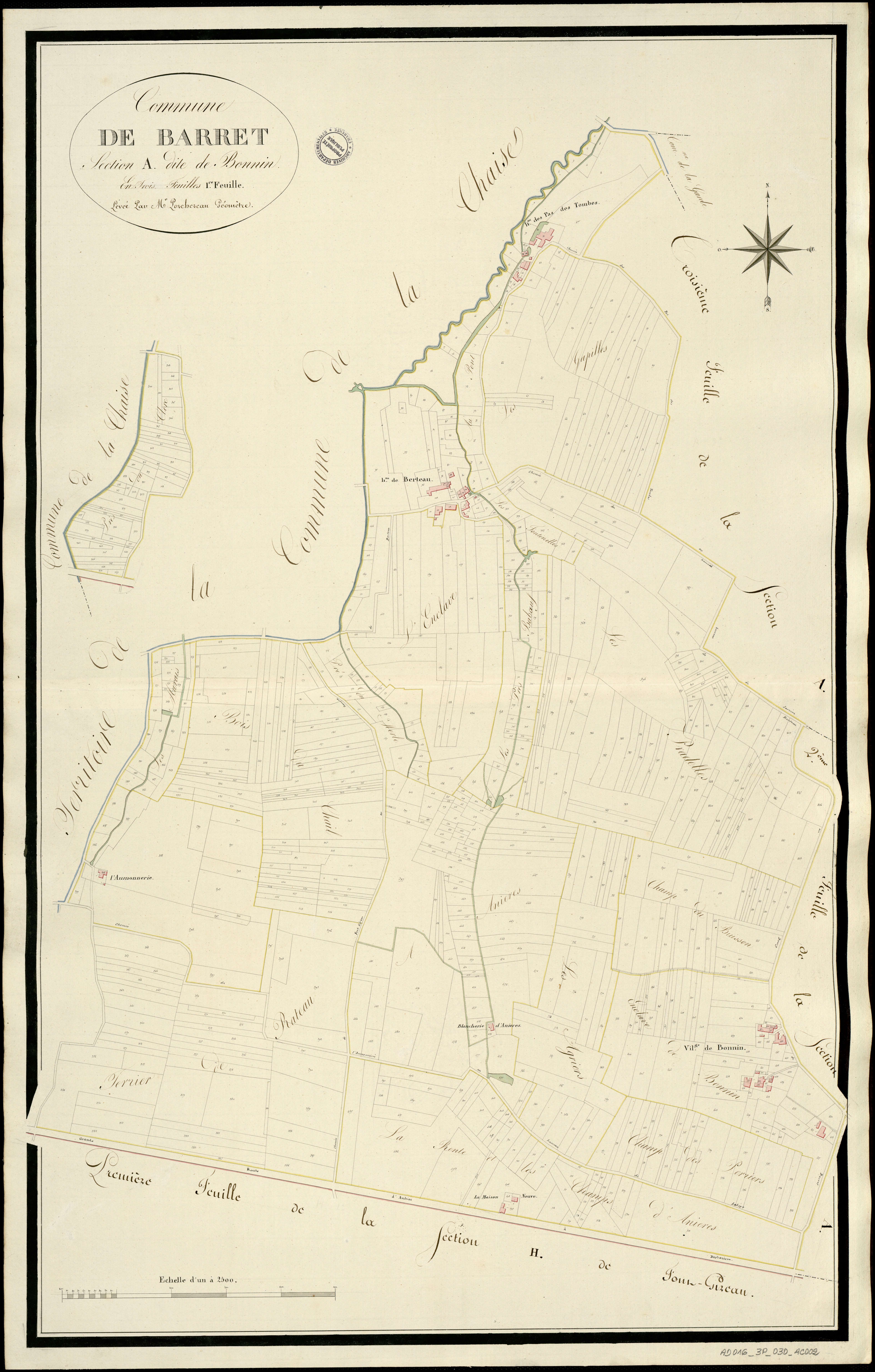 Barret - 3 P 30/AC2 - Section A dite de Bonnin  | 1813