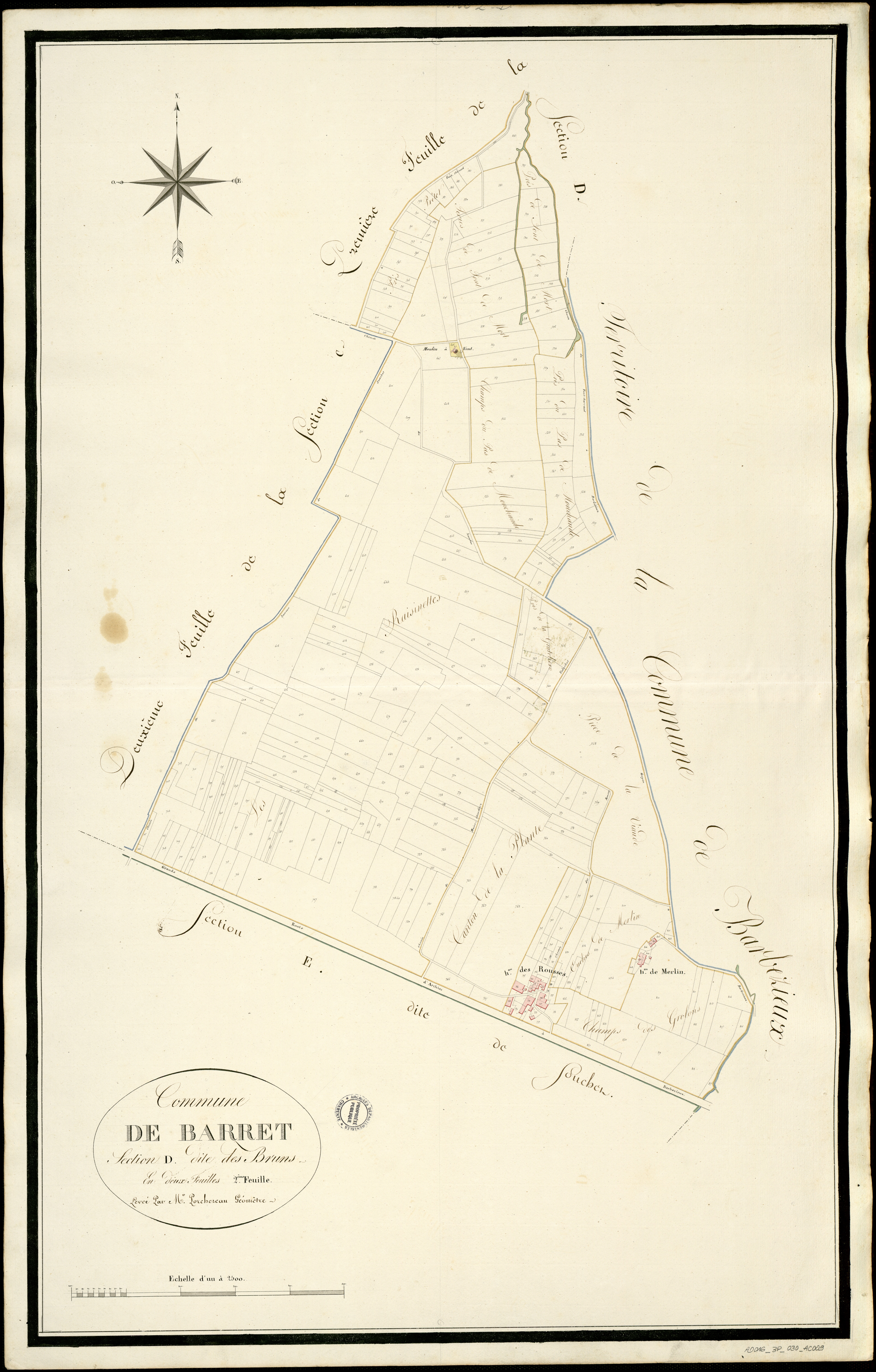 Barret - 3 P 30/AC9 - Section D dite des Bruns  | 1813