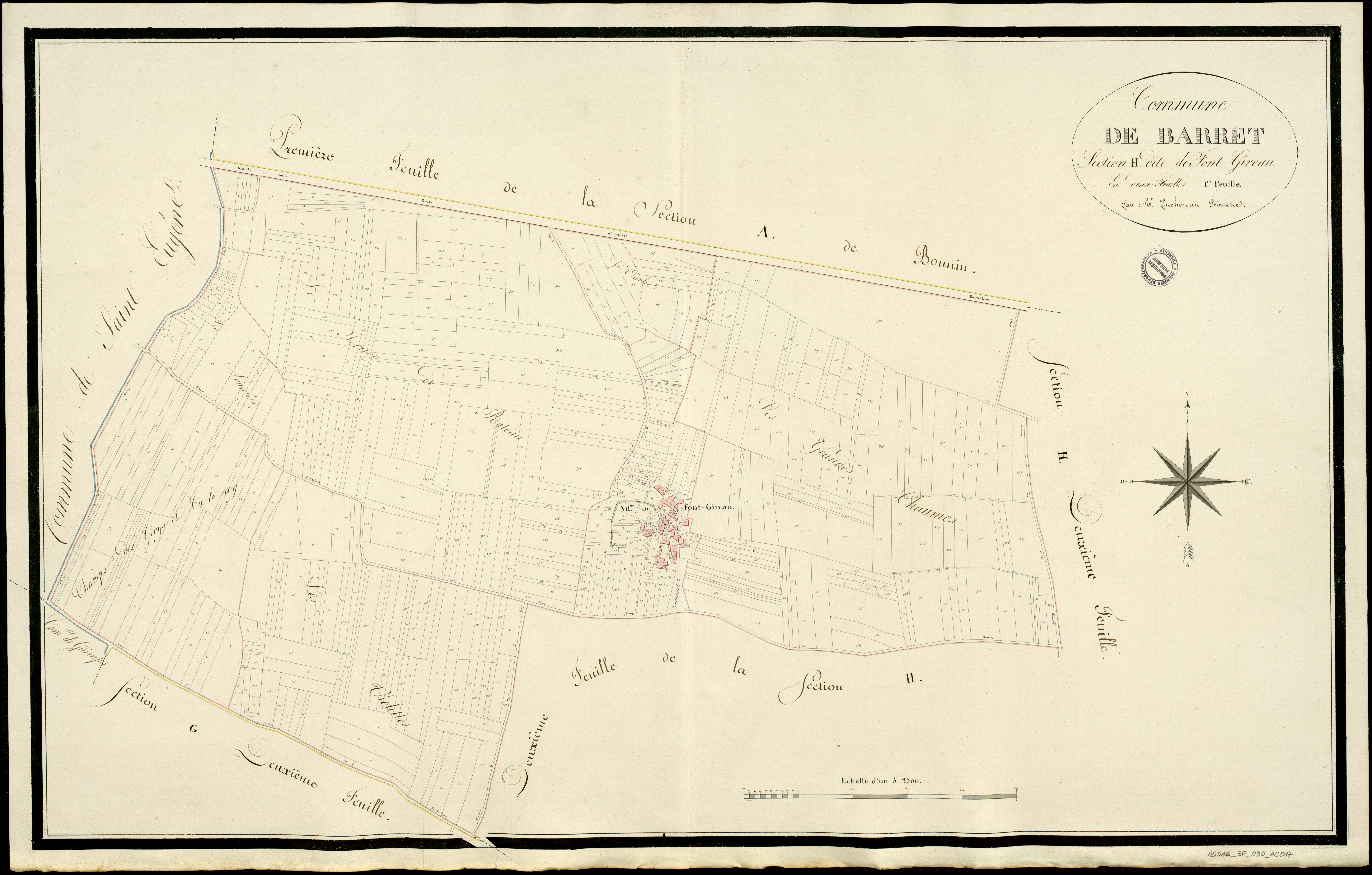 Barret - 3 P 30/AC17 - Section H dite de Font-Gireau  | 1813