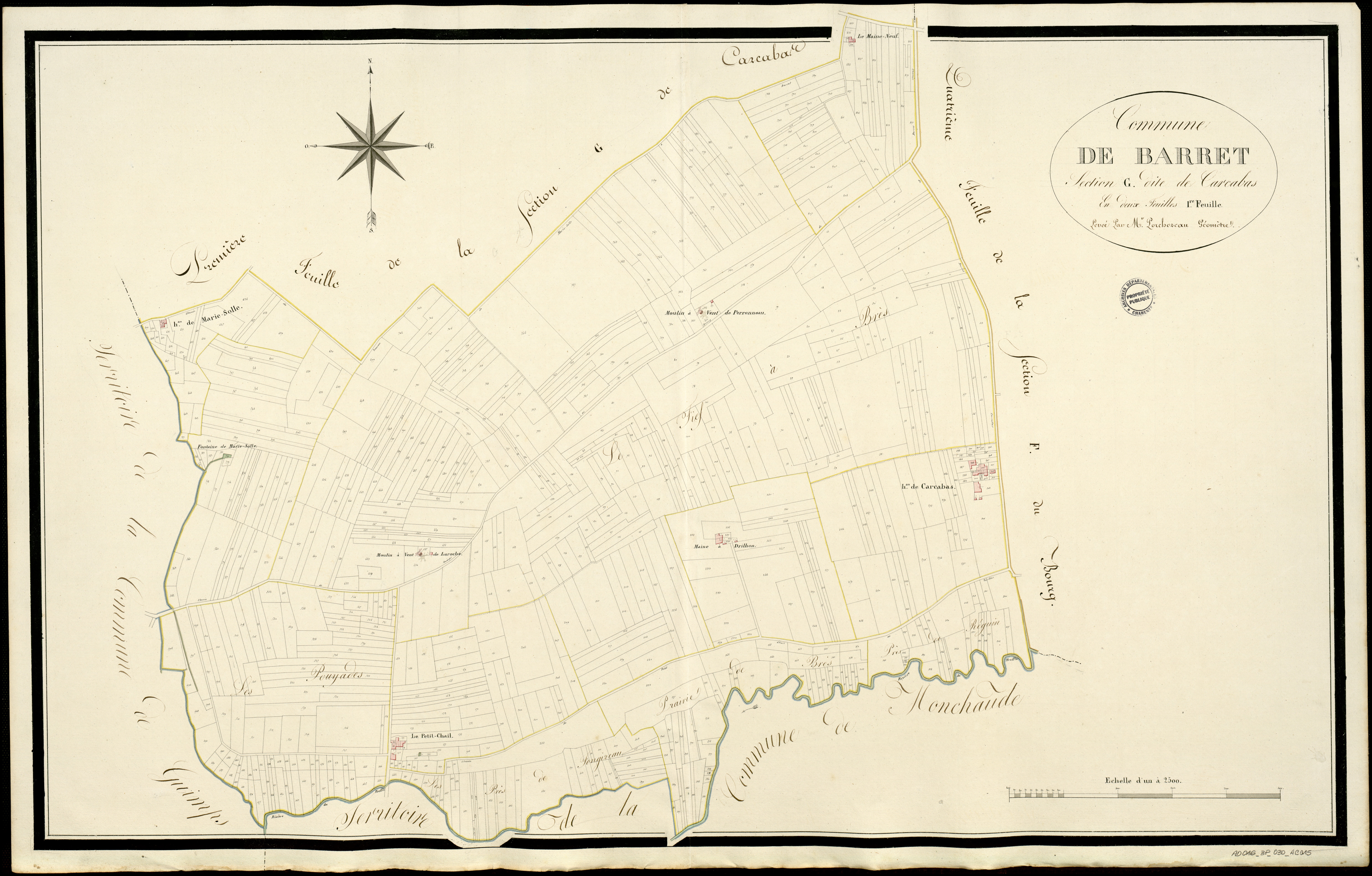 Barret - 3 P 30/AC15 - Section G dite de Carcabas  | 1813