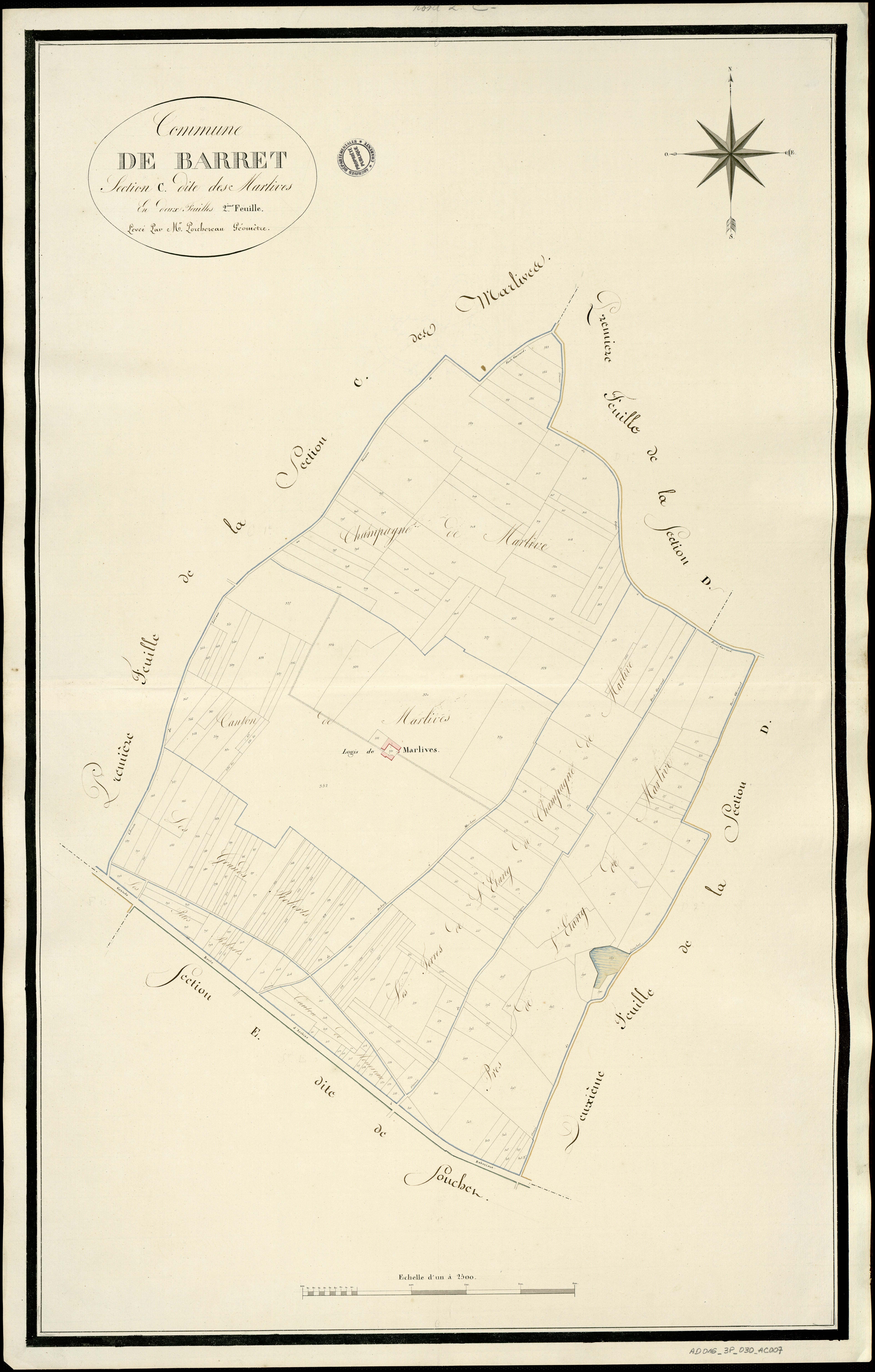 Barret - 3 P 30/AC7 - Section C dite de Marlive  | 1813