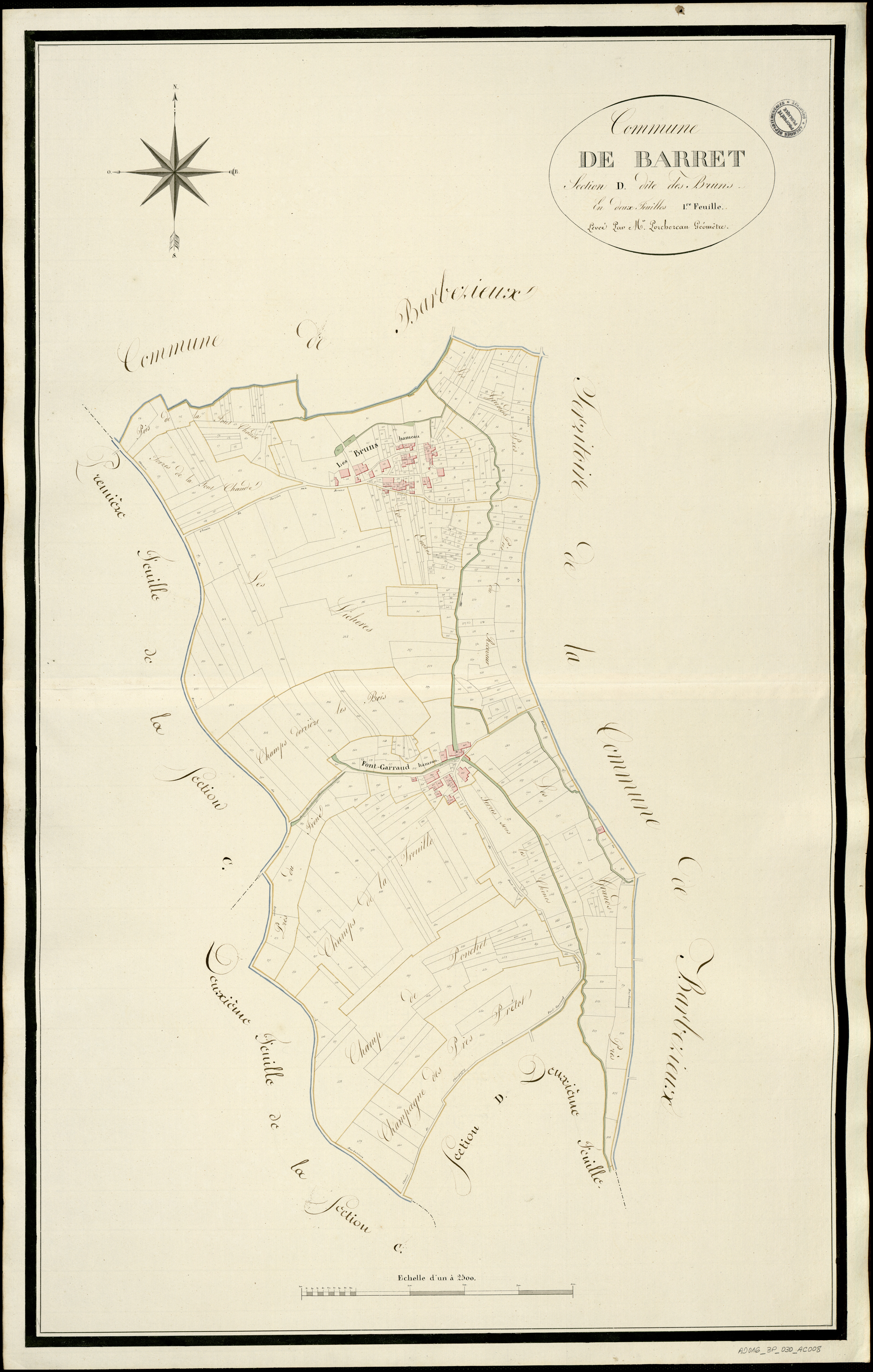 Barret - 3 P 30/AC8 - Section D dite des Bruns  | 1813