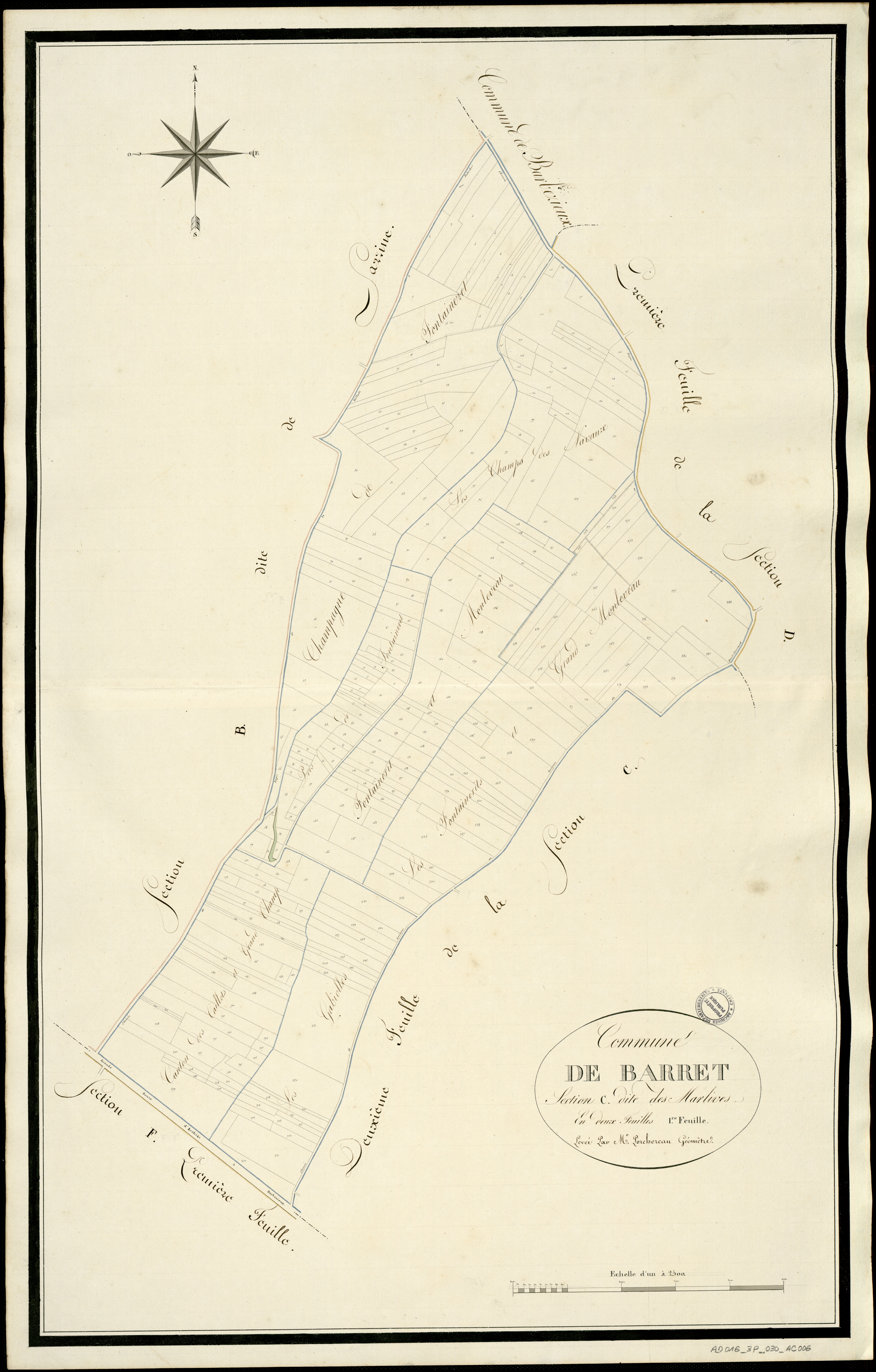 Barret - 3 P 30/AC6 - Section C dite de Marlive  | 1813