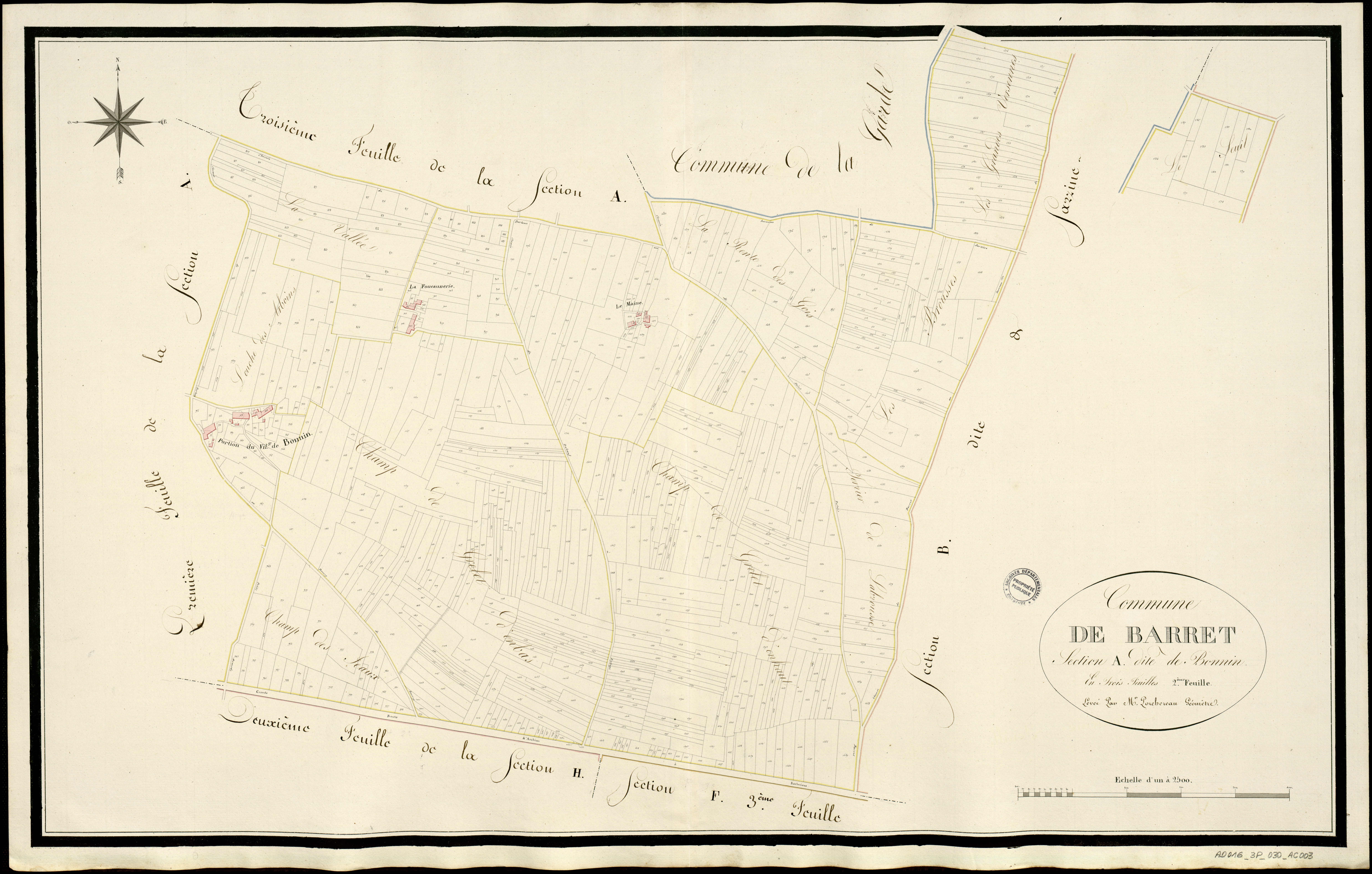Barret - 3 P 30/AC3 - Section A dite de Bonnin  | 1813