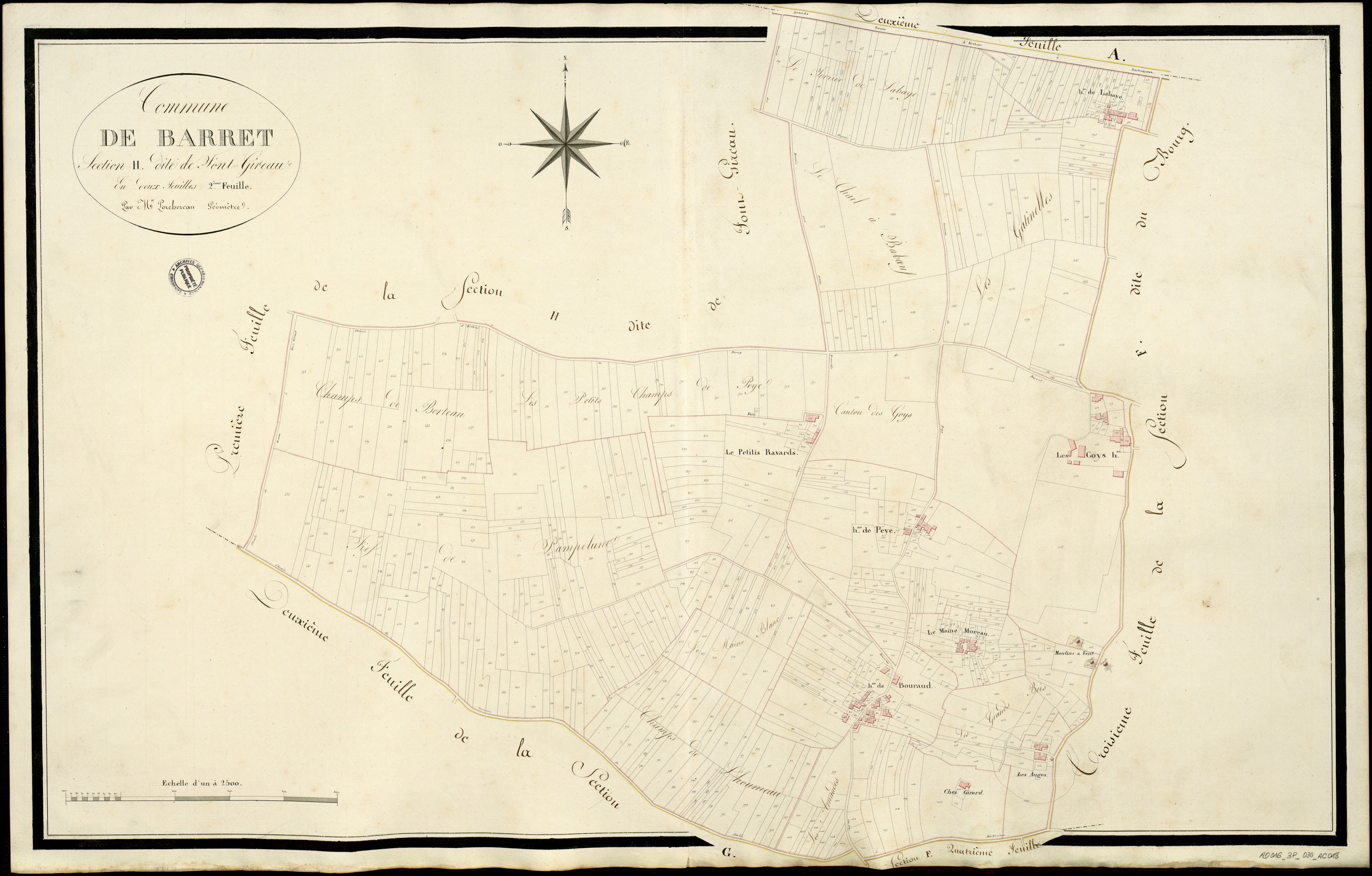 Barret - 3 P 30/AC18 - Section H dite de Font-Gireau  | 1813