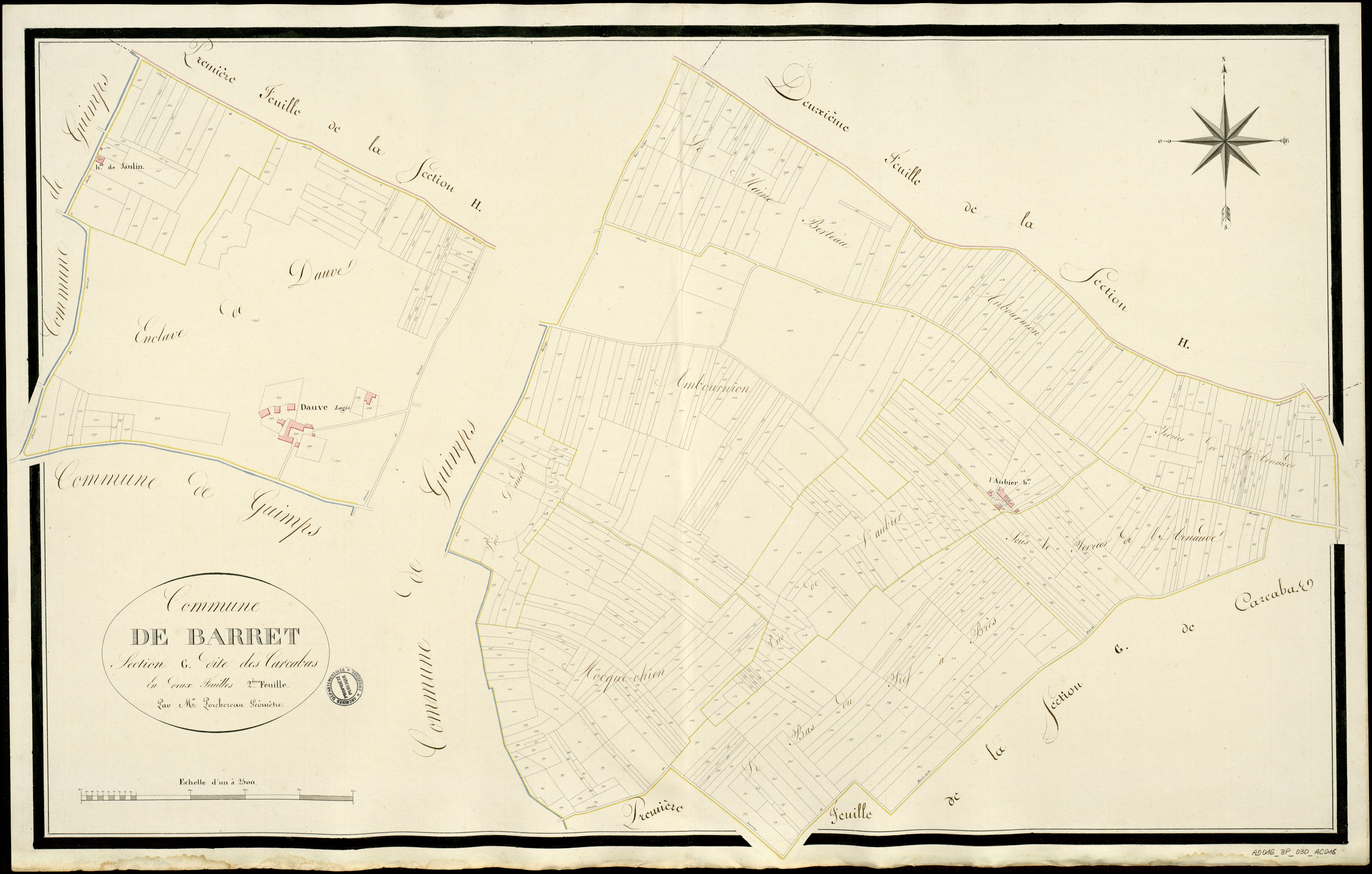 Barret - 3 P 30/AC16 - Section G dite de Carcabas  | 1813