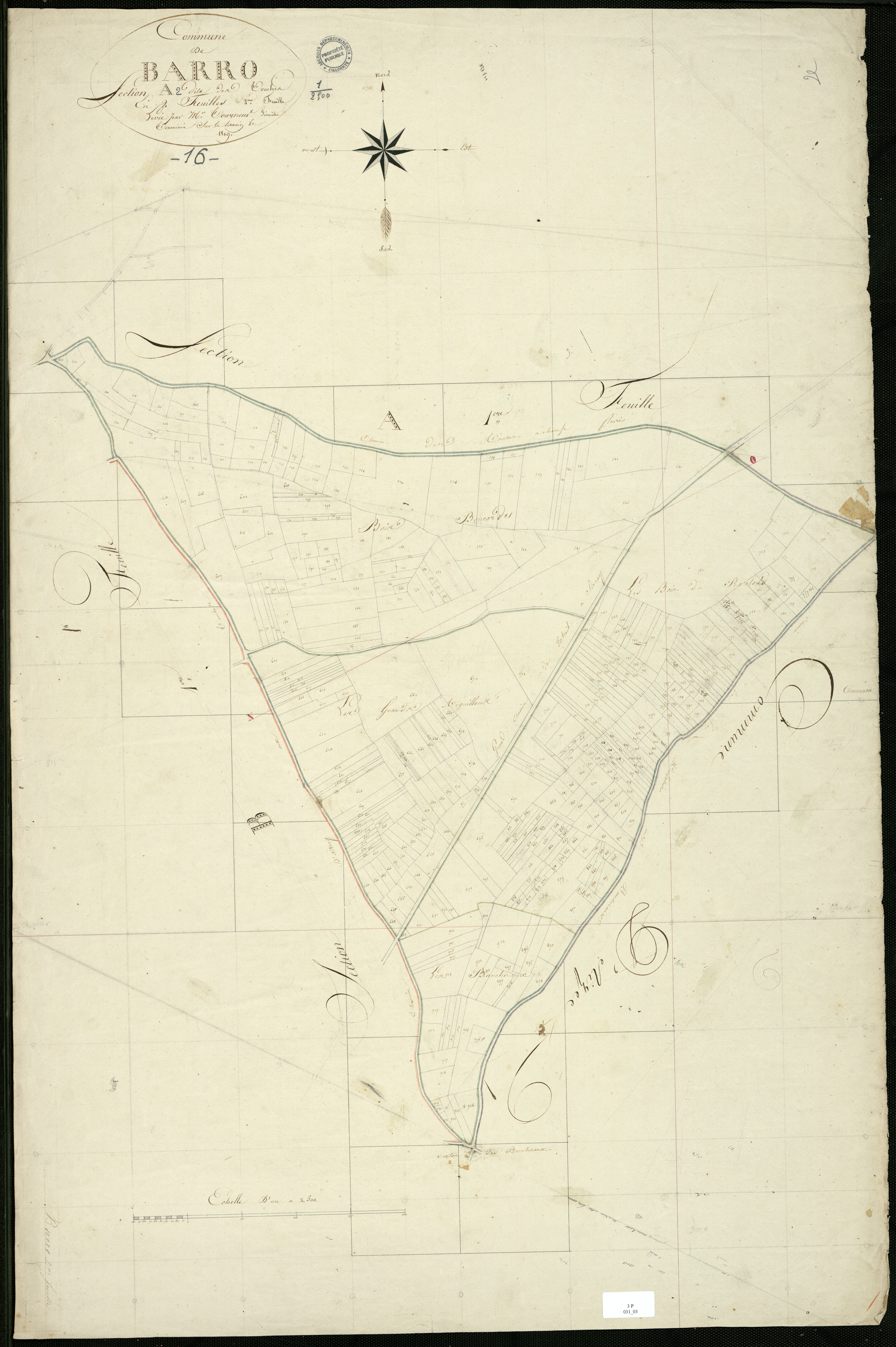 Barro - 3 P 31/3 - Section A dite des Touches. Feuille 2.  | 1819