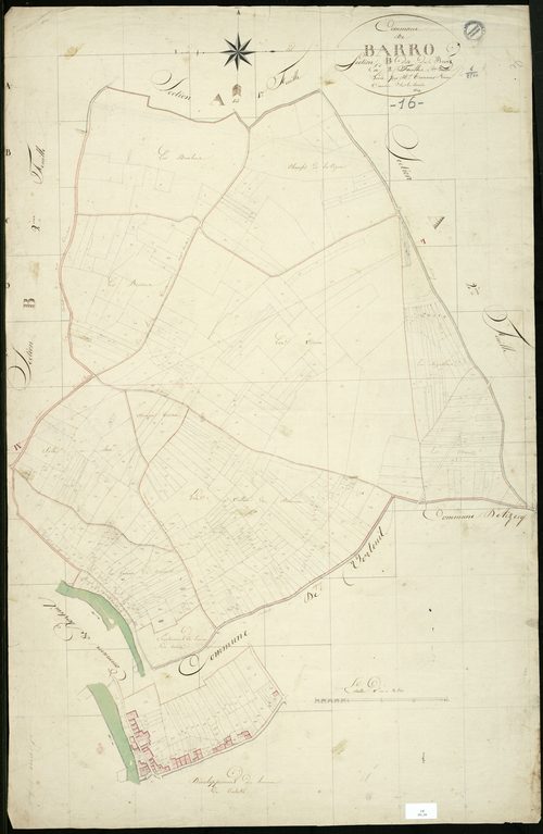 Barro - 3 P 31/4 - Section B dite du Bourg. Feuille 1.  | 1819