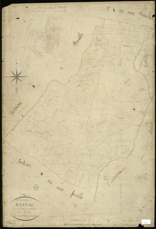 Bassac - 3 P 32/5 - Section C dite des Plantes. Feuille 1.  | 1829