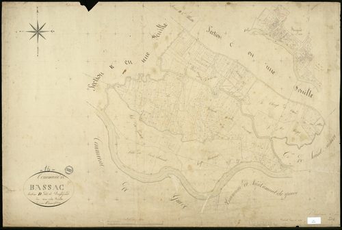 Bassac - 3 P 32/6 - Section D dite de Bassijaud. Feuille 1.  | 1829