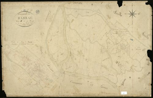 Bassac - 3 P 32/7 - Section E dite du Bourg. Feuille 1.  | 1829