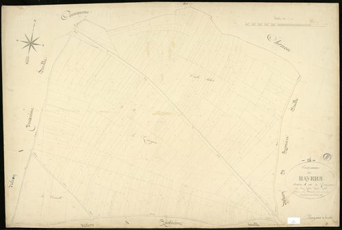 Bayers - 3 P 33/4 - Section A dite du Quérignou. Feuille 3.  | 1845
