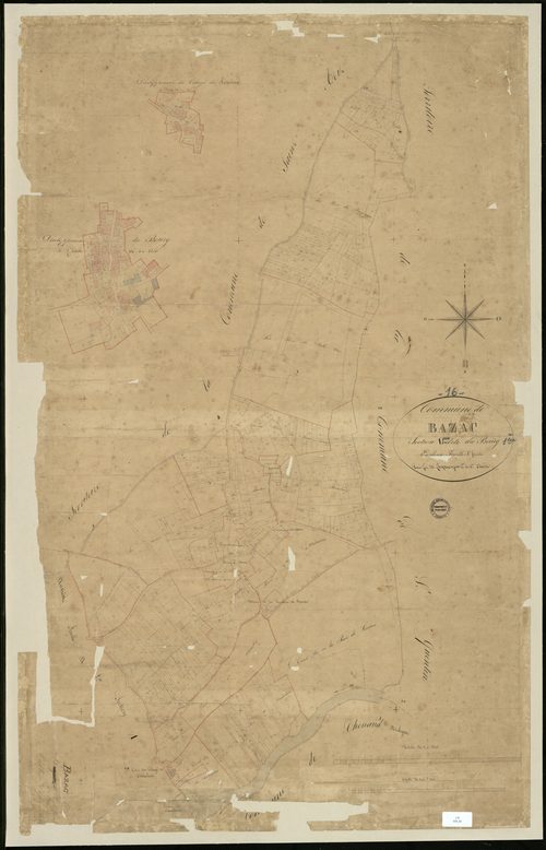 Bazac - 3 P 34/2 - Section A dite du Bourg. Feuille 1.  | 1835