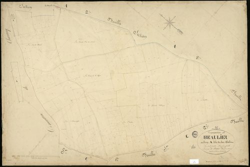 Beaulieu-sur-Sonnette - 3 P 35/2 - Section A dite de chez Phelix. Feuille 1.  | 1851