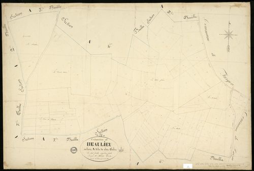 Beaulieu-sur-Sonnette - 3 P 35/6 - Section A dite de chez Phelix. Feuille 5.  | 1851