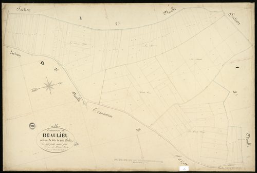 Beaulieu-sur-Sonnette - 3 P 35/7 - Section A dite de chez Phelix. Feuille 6.  | 1851
