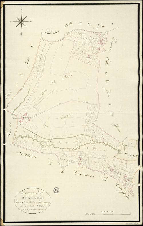 Beaulieu-sur-Sonnette - 3 P 35/AC6 - Section C dite Sansac et des Granges  | 1814