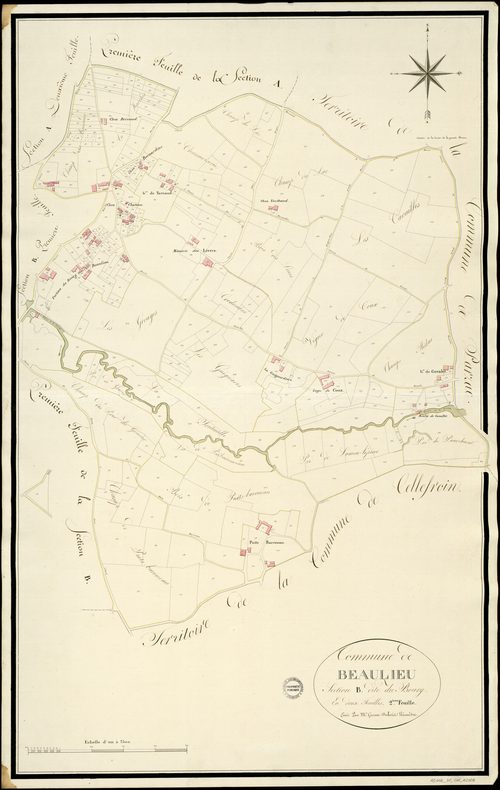 Beaulieu-sur-Sonnette - 3 P 35/AC5 - Section B dite du Bourg  | 1814