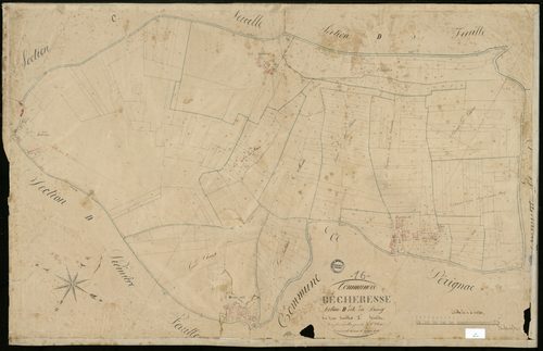 Bécheresse - 3 P 36/18 - Section D dite du Bourg. Feuille 2.  | 1836