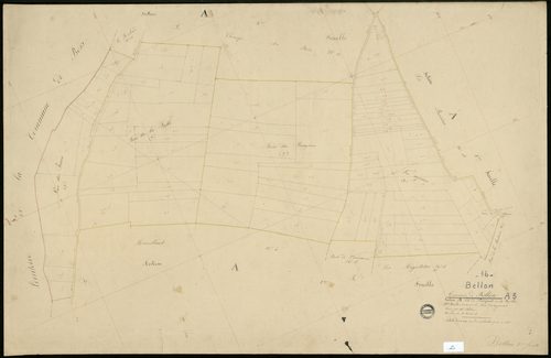 Bellon - 3 P 37/5 - Section A dite du Pasquet. Feuille 3.  | 1838