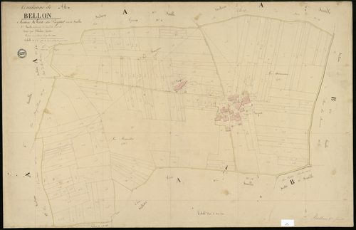 Bellon - 3 P 37/7 - Section A dite du Pasquet. Feuille 5.  | 1838