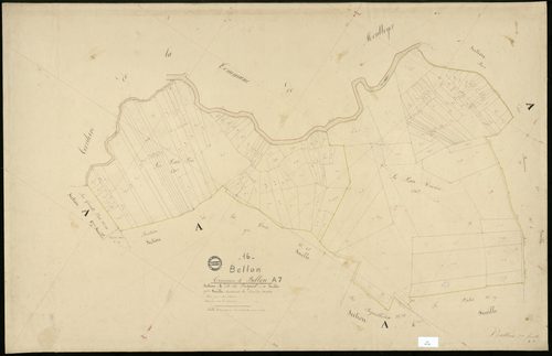 Bellon - 3 P 37/9 - Section A dite du Pasquet. Feuille 7.  | 1838