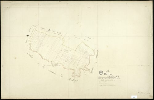 Bellon - 3 P 37/10 - Section A dite du Pasquet. Feuille 8.  | 1838