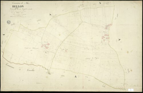 Bellon - 3 P 37/12 - Section A dite du Pasquet. Feuille 10.  | 1838