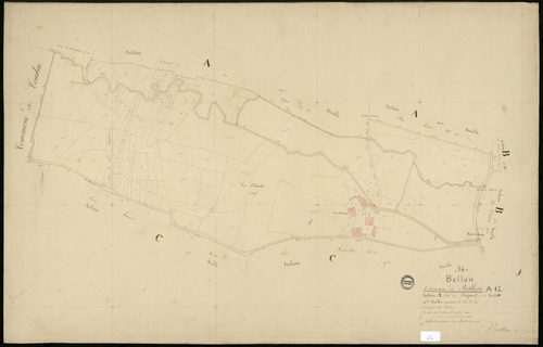 Bellon - 3 P 37/14 - Section A dite du Pasquet. Feuille 12.  | 1838