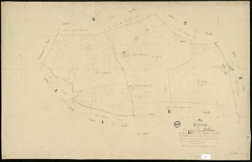 Bellon - 3 P 37/17 - Section B dite des Beauries. Feuille 2.  | 1838