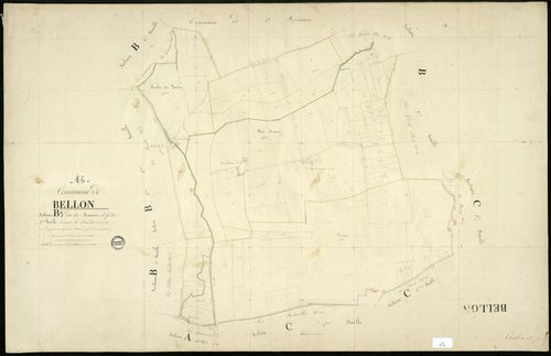 Bellon - 3 P 37/20 - Section B dite des Beauries. Feuille 5.  | 1838