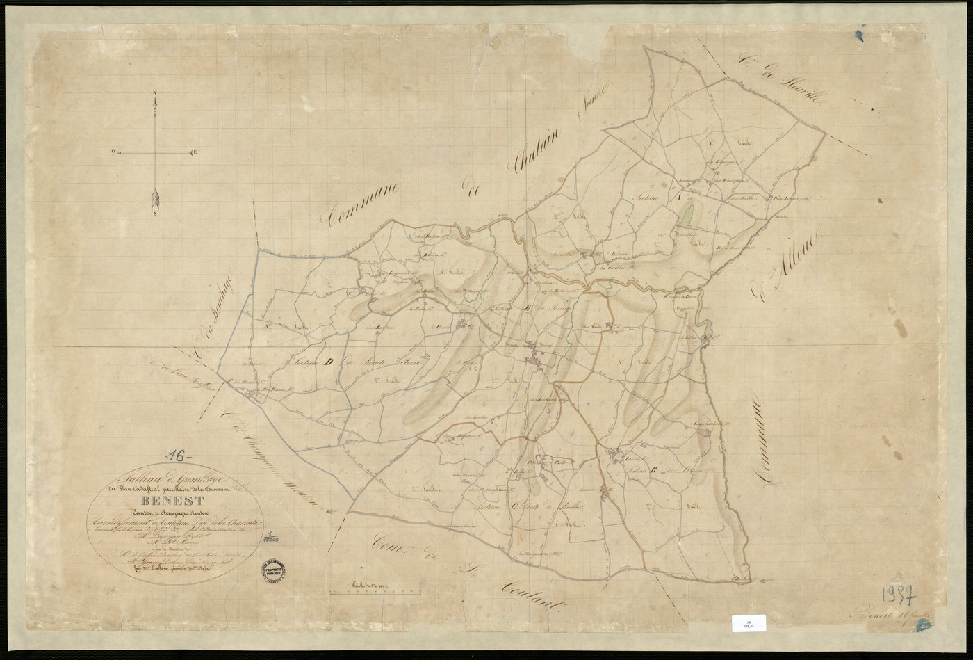 Benest - 3 P 38/1 - Tableau d'assemblage.  | 1835