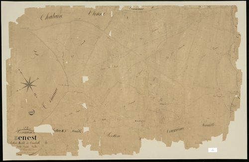 Benest - 3 P 38/2 - Section A dite de Courteille. Feuille 1.  | 1835