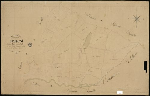 Benest - 3 P 38/3 - Section A dite de Courteille. Feuille 2.  | 1835