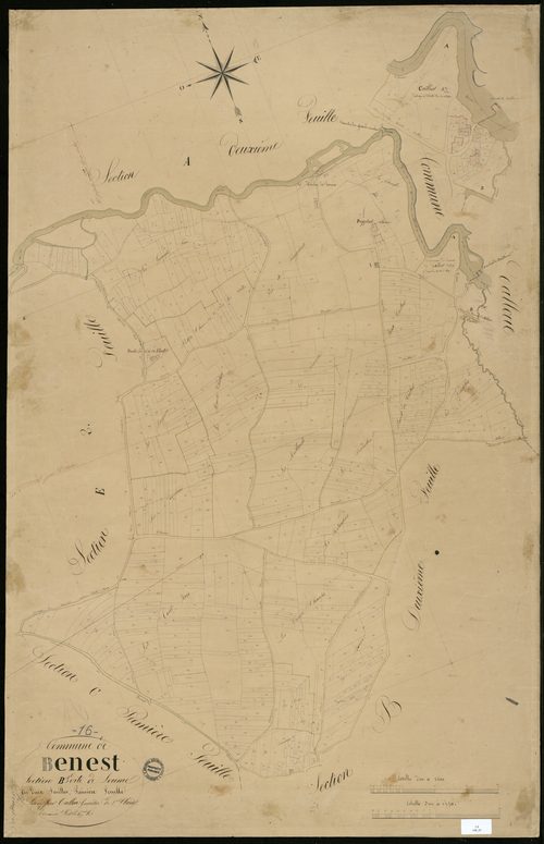 Benest - 3 P 38/5 - Section B dite de Loume. Feuille 1.  | 1835