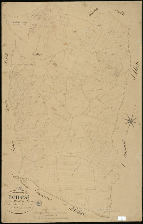 Benest - 3 P 38/6 - Section B dite de Loume. Feuille 2.  | 1835