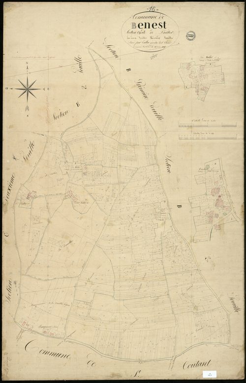 Benest - 3 P 38/7 - Section C dite de Paillier. Feuille 1.  | 1835