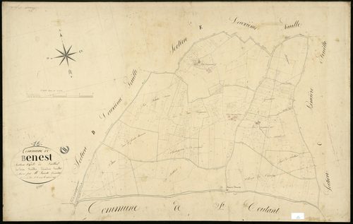Benest - 3 P 38/9 - Section C dite de Paillier. Feuille 2.  | 1835