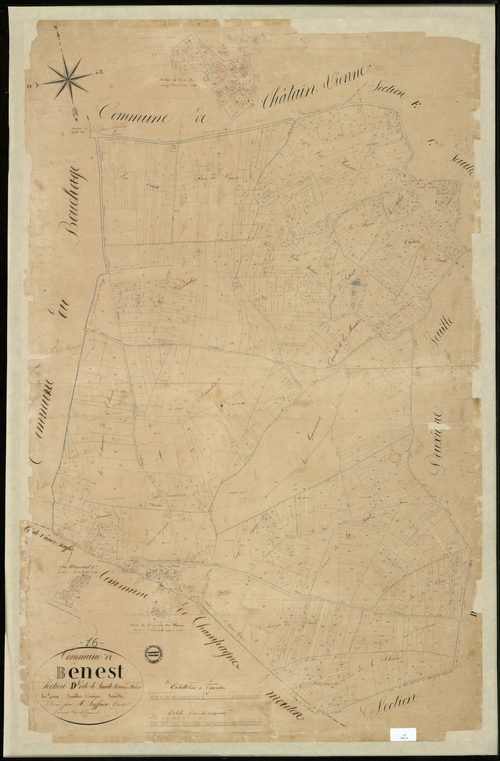 Benest - 3 P 38/10 - Section D dite de Sainte-Terre des Usières. Feuille 1.  | 1835