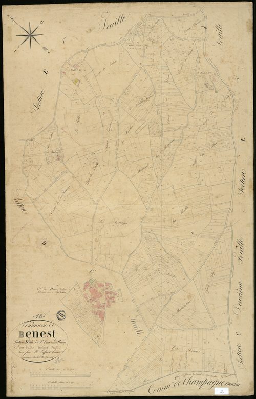 Benest - 3 P 38/12 - Section D dite de Sainte Terre et des Usières. Feuille 2.  | 1835