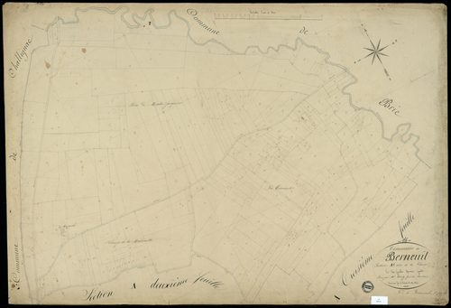 Berneuil - 3 P 40/2 - Section A dite de la Chaise. Feuille 1.  | 1848