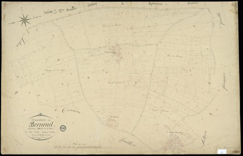 Berneuil - 3 P 40/3 - Section A dite de la Chaise. Feuille 2.  | 1848