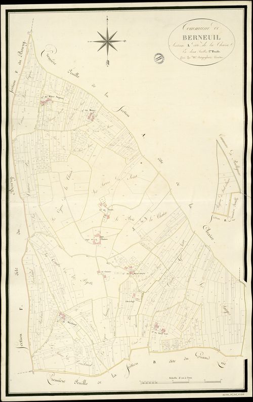 Berneuil - 3 P 40/AC3 - Section A dite de la Chaise  | 1814